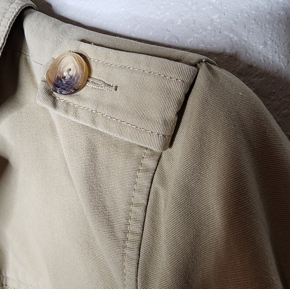 Kate Hill Tan Khaki Belted Utility Jacket Size 8 - Picture 5 of 8